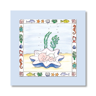 ontwerp illustratie aquarel geboortekaartje