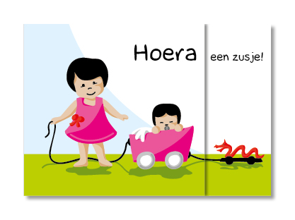 ontwerp illustratie geboortekaartje meisje